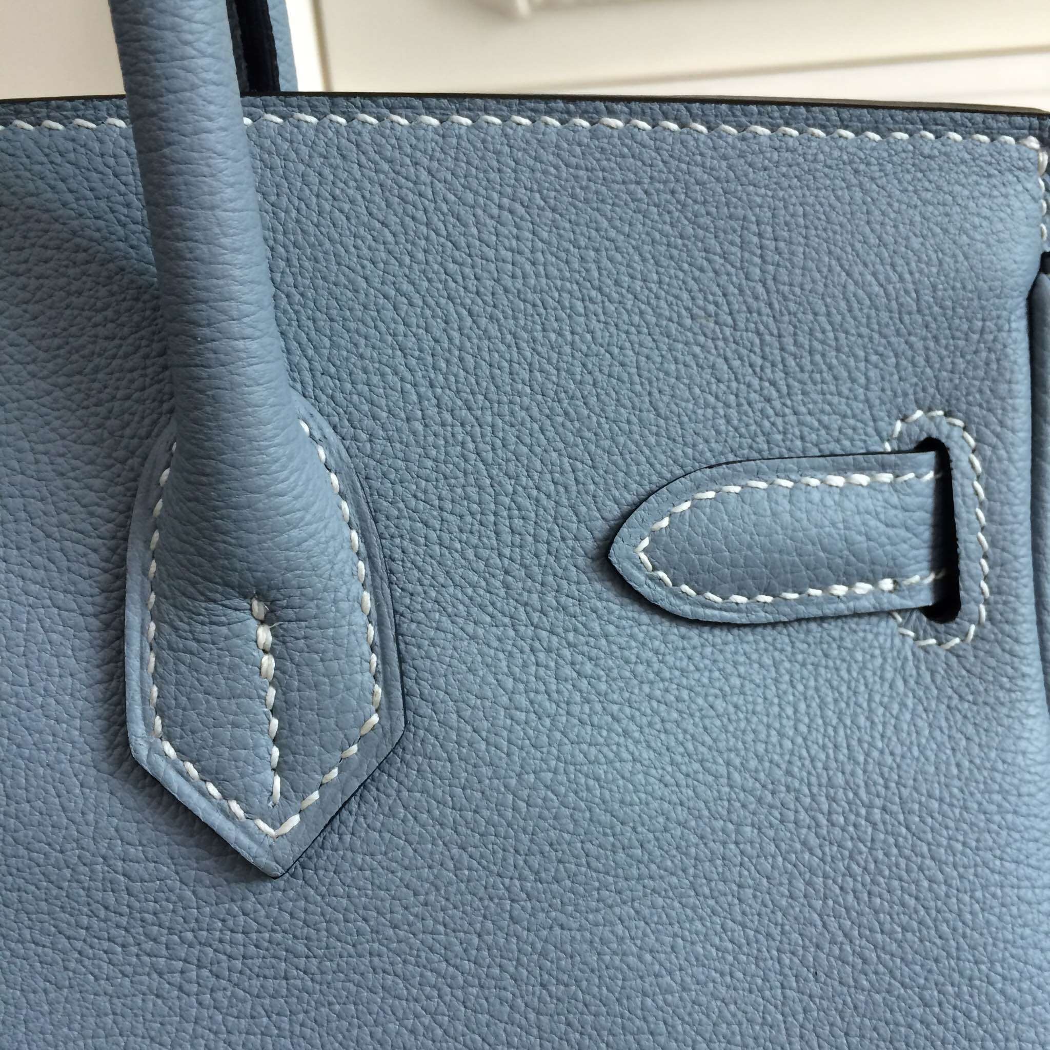 Replica Hermes Birkin 30cm 35cm Bag In Blue Lin Clemence Leather Fake At  Cheap Price