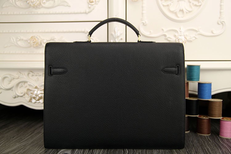 Hermes Grey Kelly Depeche 38cm Briefcase Bag