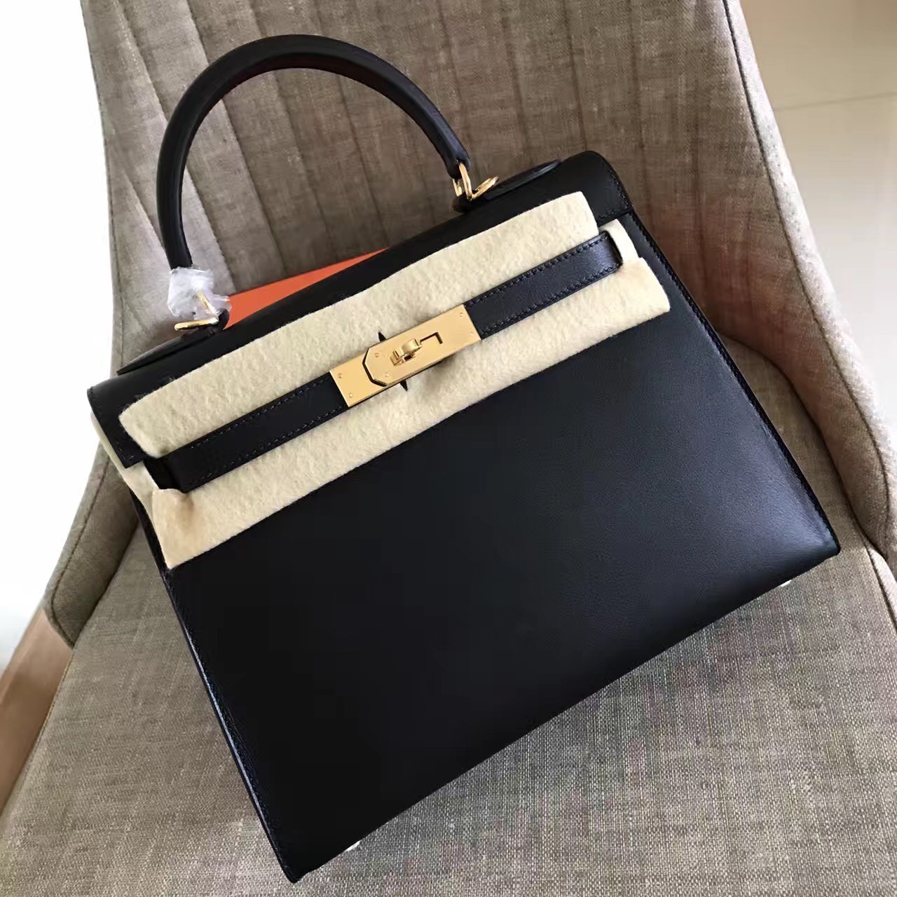 HERMES LONG KELLY CUT SIZE 31 SWIFT ORIGINAL LEATHER FULL HANDMADE INCLUDE  BOX MIRROR QUALITY GRADE AAA, Barang Mewah, Tas & Dompet di Carousell