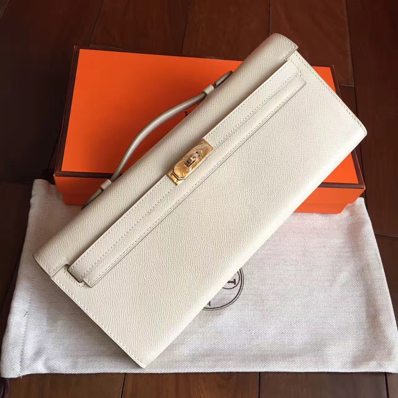 Hermes Kelly Cut Bag Clutch Souffre Rare to Find Epsom Leather – Mightychic