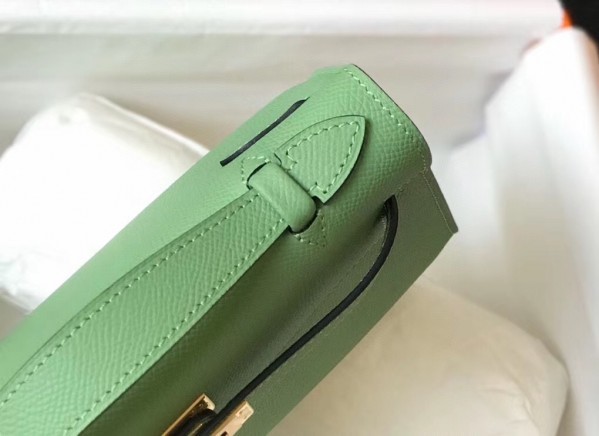 Casati Milano Green Epsom Leather Pochette