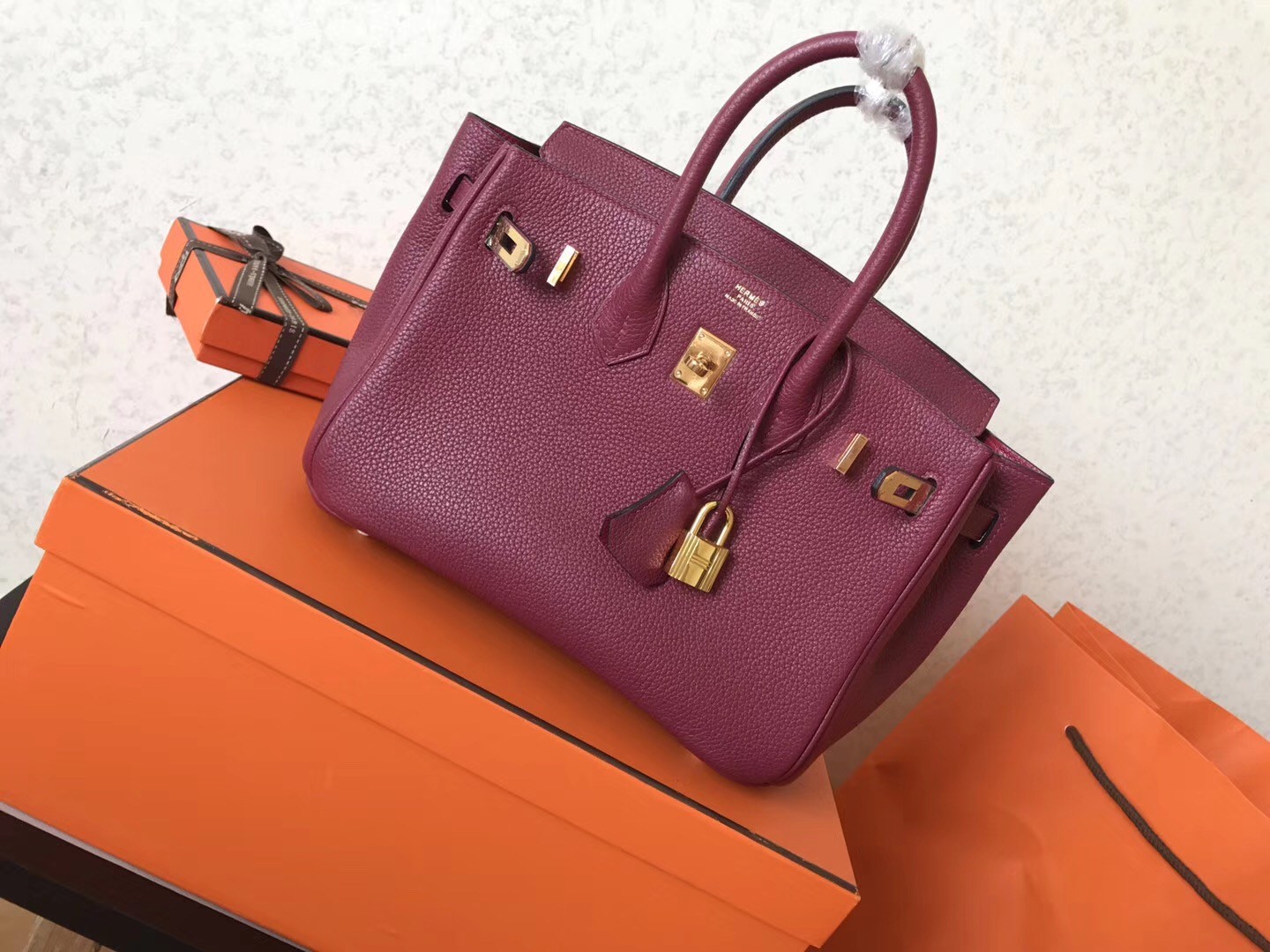 Hermès Birkin 25 Suede Ruby Bag