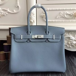 Replica Hermes Birkin 25 Retourne Handmade Bag In Vert Amande Clemence  Leather