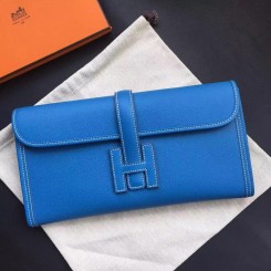 Hermès Bleu Agate Evercolor Leather Elan Jige 29 Clutch Hermes