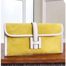 Copy Hermes Yellow Suede Jige Elan 29 Clutch Bag QY02005