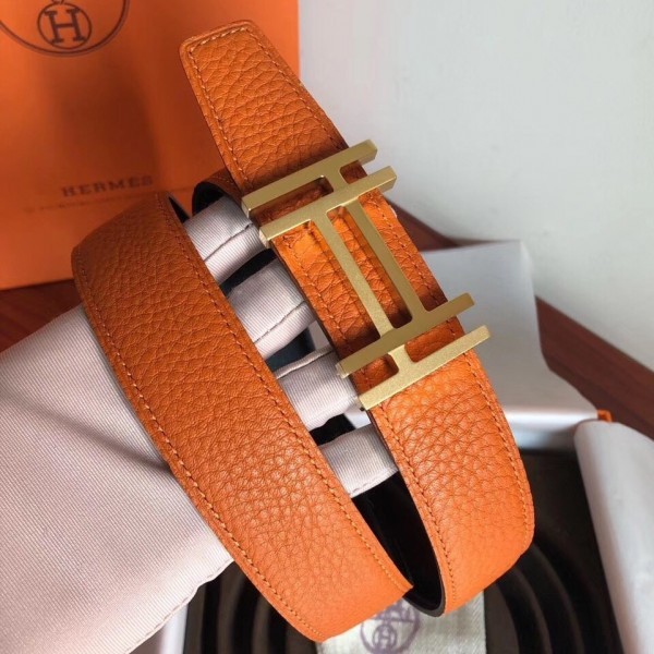 Copy Hermes H Au Carre Belt Buckle & Orange 32mm Strap QY01641 | Hermes ...